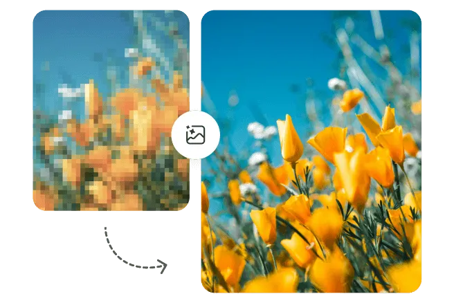 Fix a pixelated flower image
