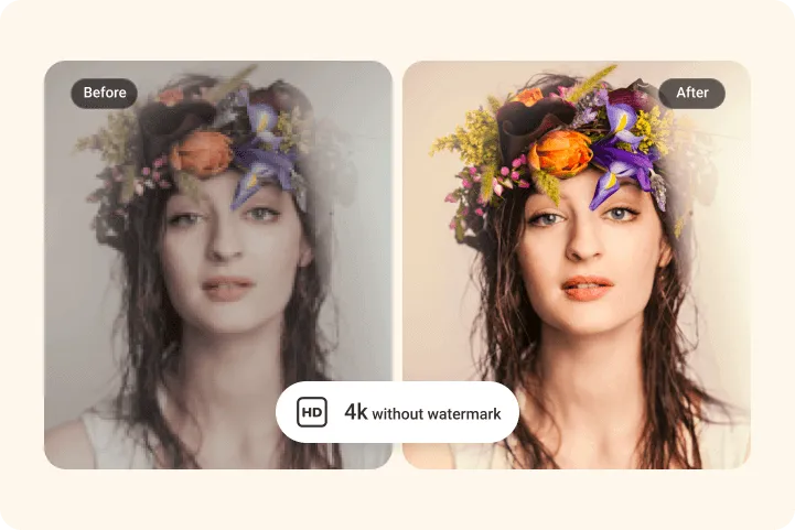 Use PhotoGrid’s Image Enhancer to generate 4K images without watermarks